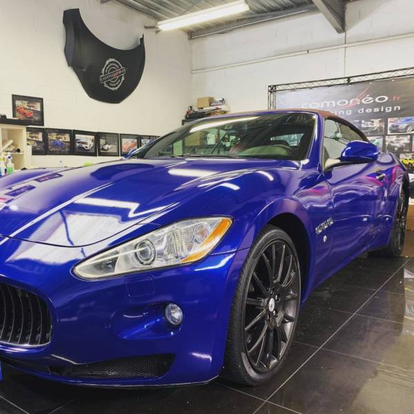 Covering complet carrosserie sur Maserati Grancabrio Gloss Deep Blue Metallic  par Comonéo à Mundolsheim